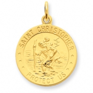 Picture of 24k Gold-plated Sterling Silver Saint Christopher Medal