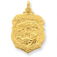 Picture of 24k Gold-plated Sterling Silver Saint Michael Badge Medal