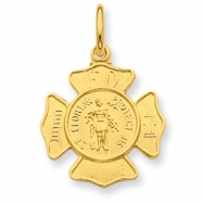 Picture of 24k Gold-plated Sterling Silver Saint Florian Fireman's Badge Medal