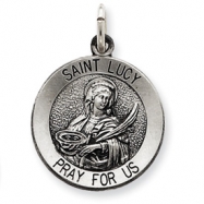 Picture of Sterling Silver Antiqued Saint Lucy Medal