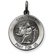 Picture of Sterling Silver Antiqued Saint Luke Medal