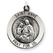 Picture of Sterling Silver Antiqued Saint Anne Medal