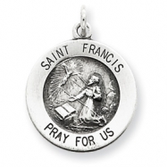 Picture of Sterling Silver Antiqued Saint Francis Medal