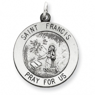 Picture of Sterling Silver Antiqued Saint Francis Medal