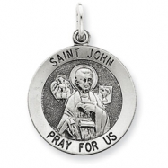 Picture of Sterling Silver Antiqued Saint John Medal