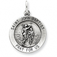 Picture of Sterling Silver Antiqued Saint John the Baptist Medal