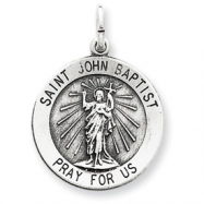 Picture of Sterling Silver Antiqued Saint John the Baptist Medal