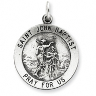 Picture of Sterling Silver Antiqued Saint John the Baptist Medal