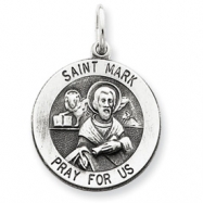 Picture of Sterling Silver Antiqued Saint Mark Medal