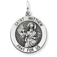 Picture of Sterling Silver Antiqued Saint Matthew Medal