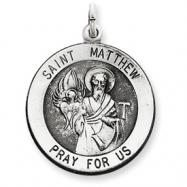 Picture of Sterling Silver Antiqued Saint Matthew Medal