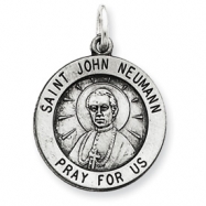 Picture of Sterling Silver Antiqued Saint John Neuman Medal