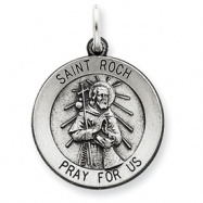 Picture of Sterling Silver Antiqued Saint Roch Medal