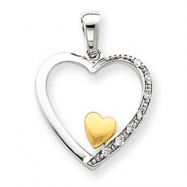 Picture of 14k Two-tone Diamond Heart Pendant