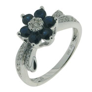 Picture of Blue Sapphire Diamond Ring