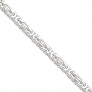 Picture of Sterling Silver 6mm Square Byzantine Chain bracelet