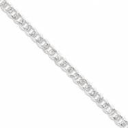 Picture of Sterling Silver 7.5mm Pave Curb Chain bracelet