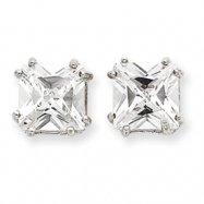 Picture of Sterling Silver Princess CZ Stud Earrings