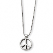 Picture of Sterling Silver Peace Sign Charm on 16" Chain Necklace chain