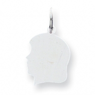 Picture of Sterling Silver Engraveable Girl Disc Charm