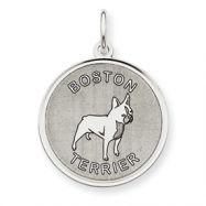 Picture of Sterling Silver Boston Terrier Disc Charm