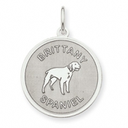 Picture of Sterling Silver Brittany Spaniel Disc Charm