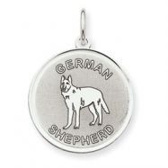 Picture of Sterling Silver German Shepherd Disc Charm