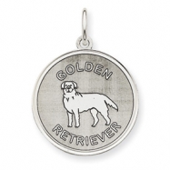 Picture of Sterling Silver Golden Retriever Disc Charm