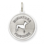 Picture of Sterling Silver Miniature Pinscher Disc Charm