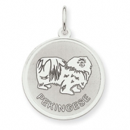 Picture of Sterling Silver Pekingese Disc Charm