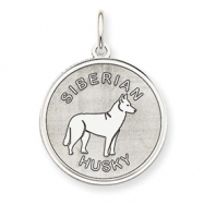 Picture of Sterling Silver Siberian Husky Disc Charm