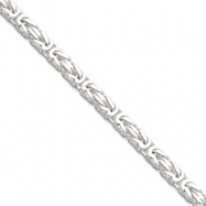 Picture of Sterling Silver 5mm Square Byzantine Chain bracelet