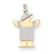 Picture of 14k Two-tone A Diamond kid pendant