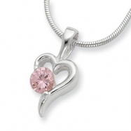 Picture of Sterling Silver Pink CZ Pendant chain