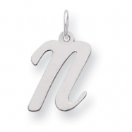 Picture of Sterling Silver Medium Script Intial N Charm