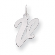 Picture of Sterling Silver Medium Script Intial V Charm