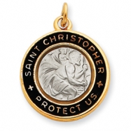 Picture of Sterling Silver & 18k plated Epoxy St. Christopher Charm