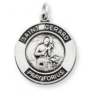 Picture of Sterling Silver Oxidized St. Gerard Medal Pendant