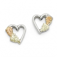 Picture of Sterling Silver & 12K Small Heart Post Earrings