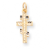 Picture of 10k Solid Flat-Backed Eastern Orthodox Cross Pendant