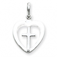 Picture of Sterling Silver Cross Heart Charm