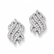 Picture of Sterling Silver & CZ Fancy Dangle Post Earrings