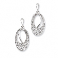 Picture of Sterling Silver & CZ Fancy Dangle Post Earrings