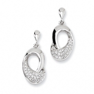 Picture of Sterling Silver & CZ Fancy Dangle Post Earrings