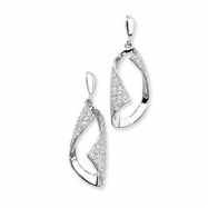 Picture of Sterling Silver & CZ Fancy Dangle Post Earrings