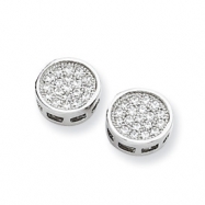 Picture of Sterling Silver & CZ Circle Post Earrings