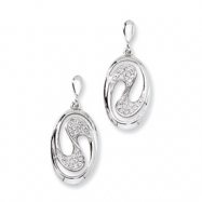 Picture of Sterling Silver & CZ Fancy Dangle Post Earrings