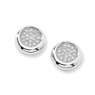 Picture of Sterling Silver & CZ Fancy Circle Post Earrings