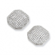 Picture of Sterling Silver & CZ Fancy Polished Post Earrings