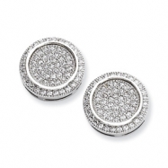 Picture of Sterling Silver & CZ Fancy Circle Post Earrings